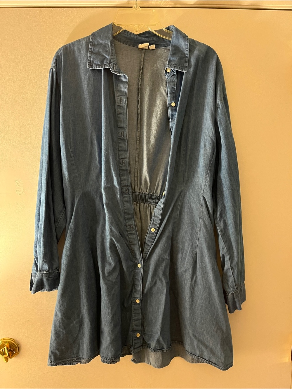 GAP Long Denim Shirt Dress in blue denim - Medium